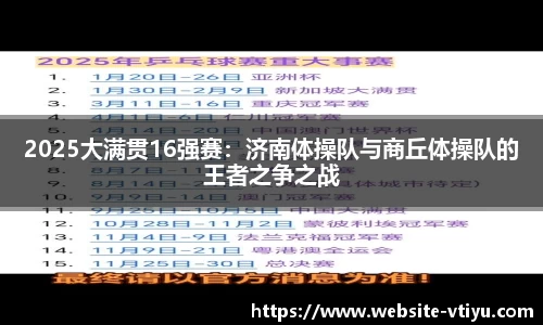 2025大满贯16强赛：济南体操队与商丘体操队的王者之争之战